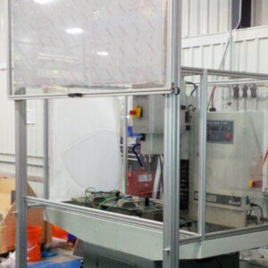 clear box around machine with door slid up