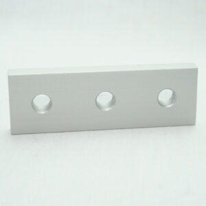 10JP4202_4__editedjpg | Faztek Industrial Solutions Light gray rectangular metal block with three circular holes arranged in a row on a white background.