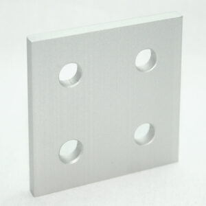 10JP4230_2__editedjpg | Faztek Industrial Solutions Aluminum square plate with four evenly spaced round holes in a 2-by-2 arrangement.