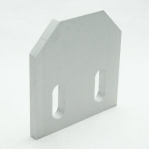 13AC7800_2__editedjpg | Faztek Industrial Solutions Light gray, house-shaped metal block with two vertical rounded slots on a white background.