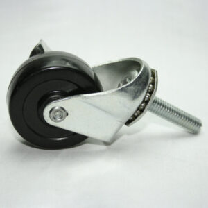 Caster wheel with metal mounting bracket and threaded bolt, likely a furniture roller component