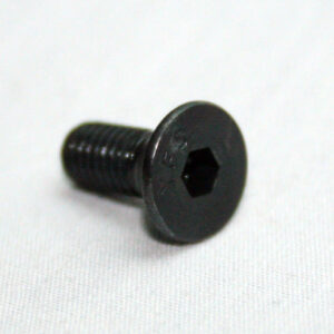 13FA3117_2__editedjpg | Faztek Industrial Solutions Black hex socket cap screw lying on a light surface, showing its flat head and threaded shaft, with an Allen recess in the head