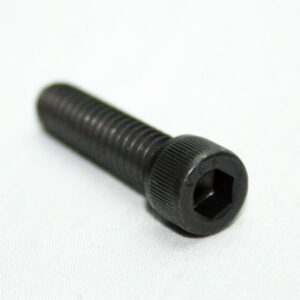 13FA3306_7__editedjpg | Faztek Industrial Solutions Close-up of a black hex-socket cap screw with threaded shaft on a white background