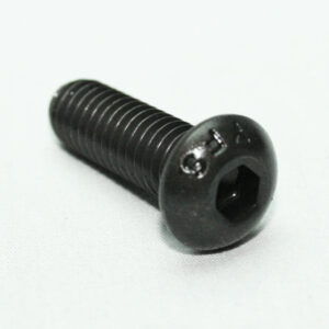 13FA3324_6__editedjpg | Faztek Industrial Solutions Black flange bolt with hex socket head and coarse threads on a white surface, photographed at an angle.