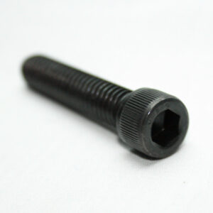 13FA3329_5__editedjpg | Faztek Industrial Solutions Black hex socket cap screw with a fully threaded shaft lying on a white surface