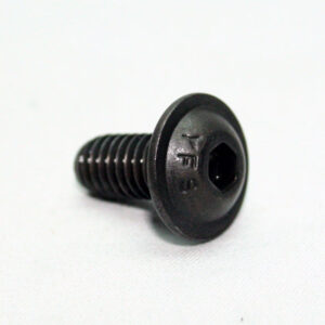 13FA3331_2__editedjpg | Faztek Industrial Solutions Black pan-head screw with a hex socket drive on a white surface, showing threaded shaft and recessed cavity.