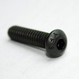 13FA3336_2__editedjpg | Faztek Industrial Solutions Black hex socket head cap screw lying on a white surface, showing threaded shaft and hex recess in the head