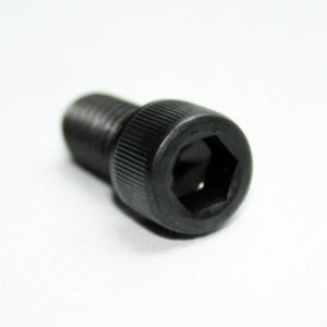 13FA3340_2__editedjpg | Faztek Industrial Solutions Black hex socket bolt lying on a white surface, showing its threaded shaft and hex drive recess at the head.