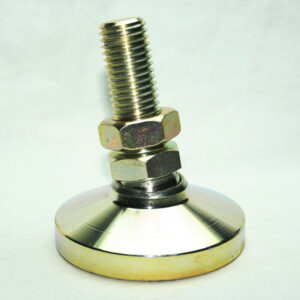 13FF8119_3__editedjpg | Faztek Industrial Solutions Metal bolt with two hex nuts stacked on a shiny conical base, isolated on a light background (a small fastener assembly).