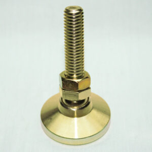 13FF8122_3__editedjpg | Faztek Industrial Solutions Brass adjustable furniture leg leveler with threaded screw and round base