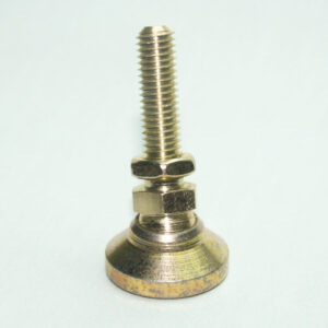 13FF8128_2__editedjpg | Faztek Industrial Solutions Metal adjustable leveling foot: threaded bolt with nut and washer on a circular base.