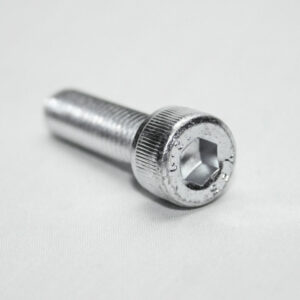 13MFA3610_5__editedjpg | Faztek Industrial Solutions Close-up of a silver hex socket bolt lying on a white surface, showing the threaded shaft and hex recess head.