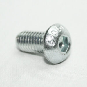 13MFA3613_4__editedjpg | Faztek Industrial Solutions Close-up of a silver hex-socket bolt lying on a white surface, showing the threaded shaft and head.