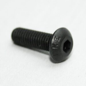 13MFA3645_2__editedjpg | Faztek Industrial Solutions Black bolt with a washer-like head and a hex socket drive (Allen bolt) lying on a white surface.