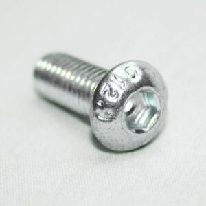 13MFA3647_2__editedjpg | Faztek Industrial Solutions Close-up of a shiny silver bolt with a flanged head and internal hex drive on a light background.
