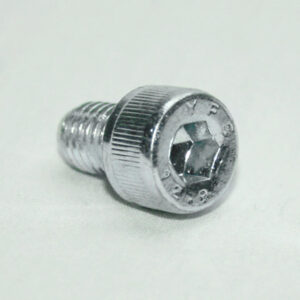 13MFA3649_3__editedjpg | Faztek Industrial Solutions Chrome socket-head cap screw with hex socket lying on its side on a light surface