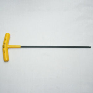13TL1203_editedjpg | Faztek Industrial Solutions Yellow T-handle tool with a long black shaft extending to the right, lying on a light surface. Used to turn or drive something with the T-handle grip.