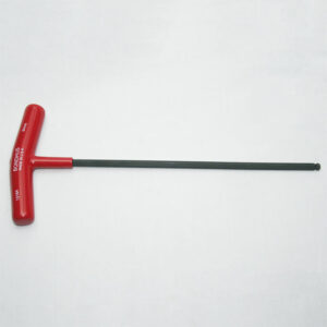13TL1207_editedjpg | Faztek Industrial Solutions Red Bondhus T-handle hex key with a long black shaft (5 mm size visible on handle)., for driving hex screws with extended reach, informative image for tools.