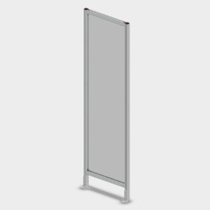 15ALP2484jpg | Faztek Industrial Solutions Tall freestanding metal-framed room divider with a grey panel and a sturdy base on a light background.