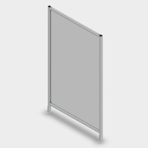 15ALP4884jpg | Faztek Industrial Solutions Freestanding metal-framed privacy screen with a gray panel, angled on a light background.