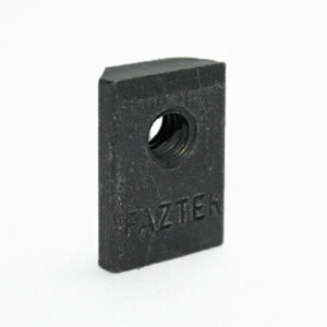 Black square block with a central threaded hole and the word AZTEK embossed on the side.