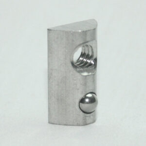 Small cylindrical metal ball plunger with a threaded hole for mounting; used to locate parts in machinery.