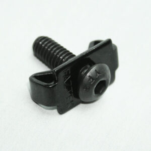 15FAC3865_2__editedjpg | Faztek Industrial Solutions Small black plastic hardware piece with a threaded bolt and circular knob marked 'PATENT' on a light background (informative image)