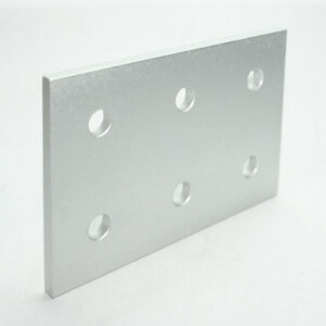 15JP4534_2__editedjpg | Faztek Industrial Solutions Silver rectangular metal plate with six evenly spaced circular holes in two rows (three per row).