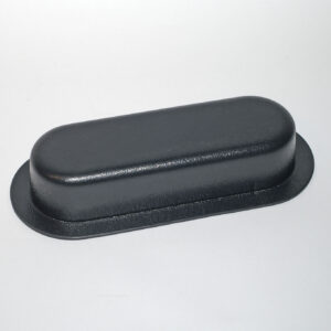 Black hard-shell eyeglasses case in a matte finish on a light background